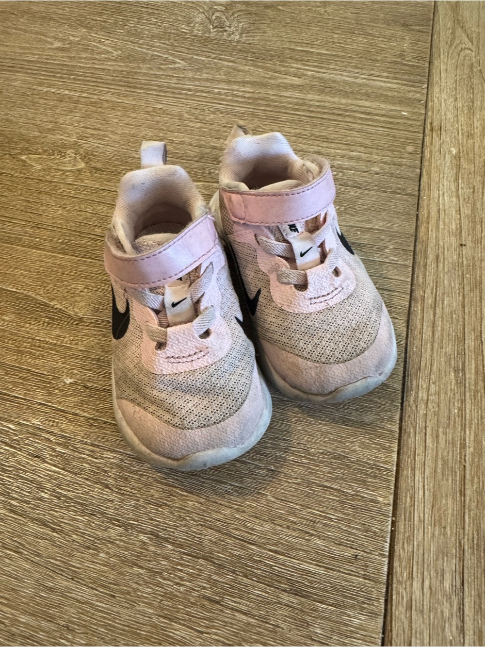 Nike Kids Pink and Black Velcro Athletic Sneakers